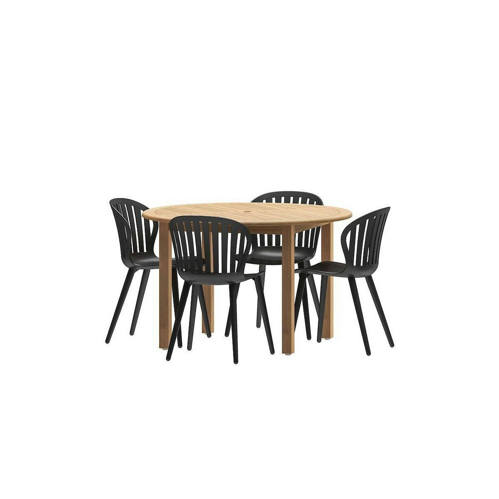 Amazonia 5-Piece Eucalyptus Luna Round Outdoor Dining Set: $879.99 Amazonia 5-Piece Eucalyptus Luna Round Outdoor Dining Set: $879.99
