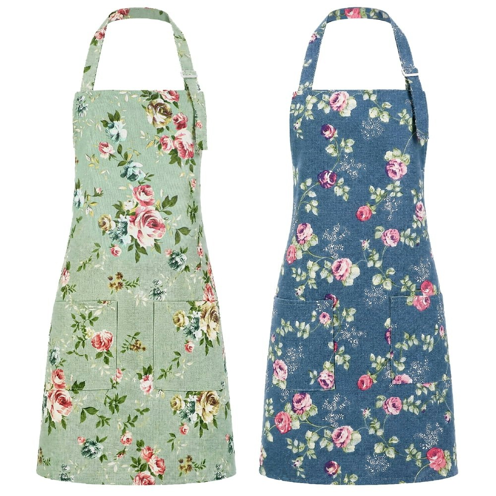 Topekada Floral Kitchen Aprons 2-Pack: $8.41