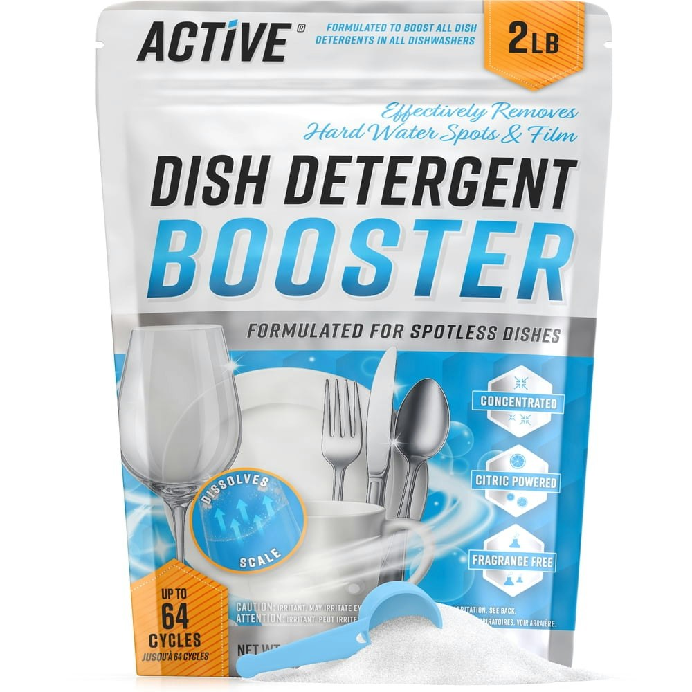 Active Dishwasher Detergent Booster and Rinse Aid 2-lb. Powder: $17.95 Active Dishwasher Detergent Booster and Rinse Aid 2-lb. Powder: $17.95