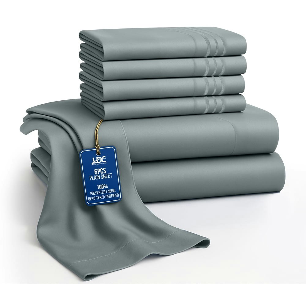 Lux Decor King 6-Piece Microfiber Bed Sheet Set: $17.99 Lux Decor King 6-Piece Microfiber Bed Sheet Set: $17.99