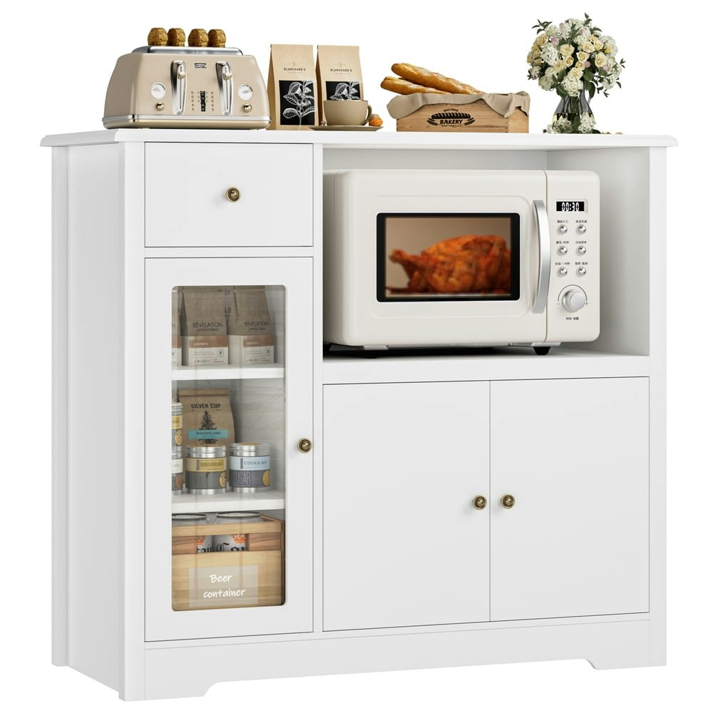 Homfa Kitchen Pantry Cabinet with Hutch: $119.94 Homfa Kitchen Pantry Cabinet with Hutch: $119.94