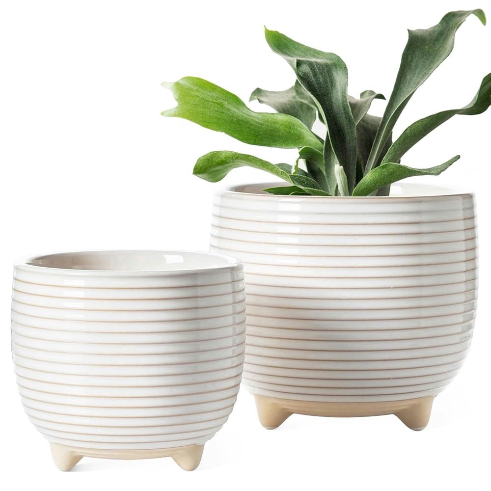 Bemay 5.1" and 6.4" Ceramic Plant Pots 2-Pack: $21.13 Bemay 5.1" and 6.4" Ceramic Plant Pots 2-Pack: $21.13
