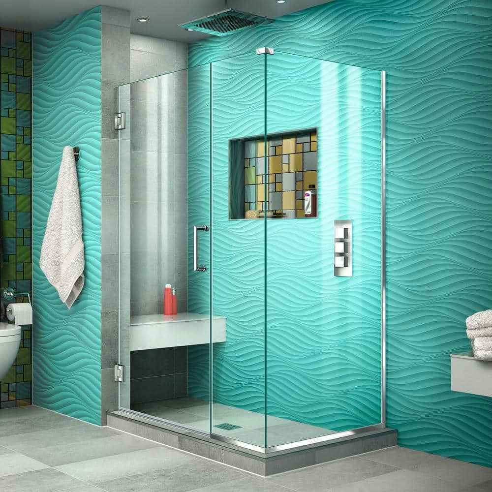 Unidoor Plus 37" x 34-3/8" x 72" Frameless Hinged Corner Shower Enclosure: $1,039.99