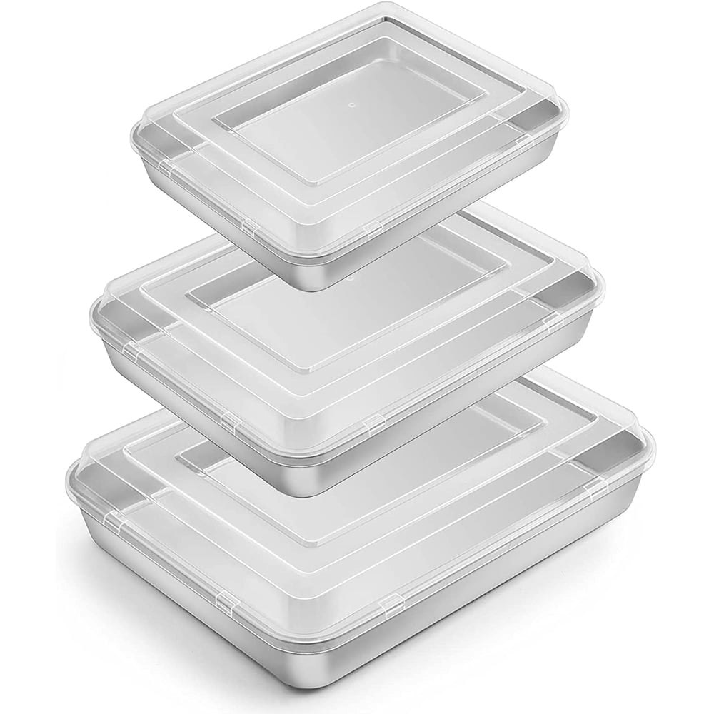 Walchoice Stainless Steel Baking Pan with Lid 3-Pack: $24.99 Walchoice Stainless Steel Baking Pan with Lid 3-Pack: $24.99