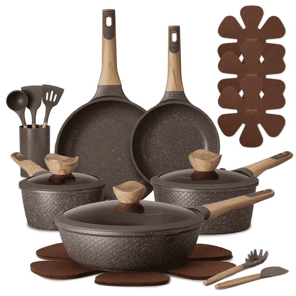 Carote 18-Piece Nonstick Granite Cookware Set: $74.99