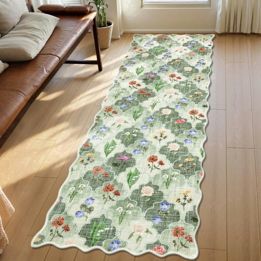 Yamaziot 2'x6' Floral Washable Runner Rug: $23.98 Yamaziot 2'x6' Floral Washable Runner Rug: $23.98