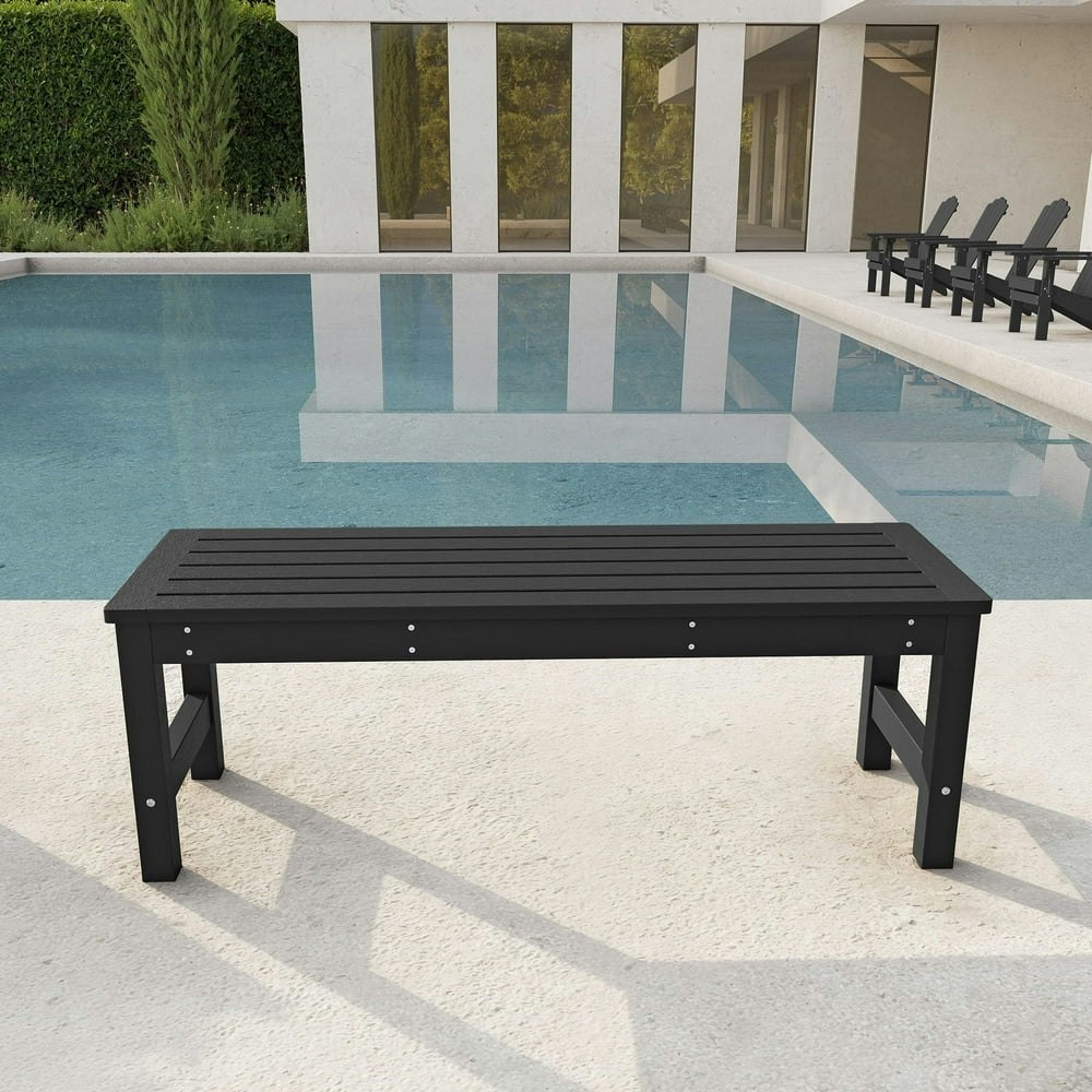 Outdoor Poly Lumber Two-Person Bench: $89 Outdoor Poly Lumber Two-Person Bench: $89