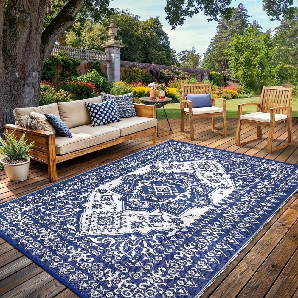 Garvee 8'x10' Reversible Plastic Outdoor Rug: $45.59 Garvee 8'x10' Reversible Plastic Outdoor Rug: $45.59