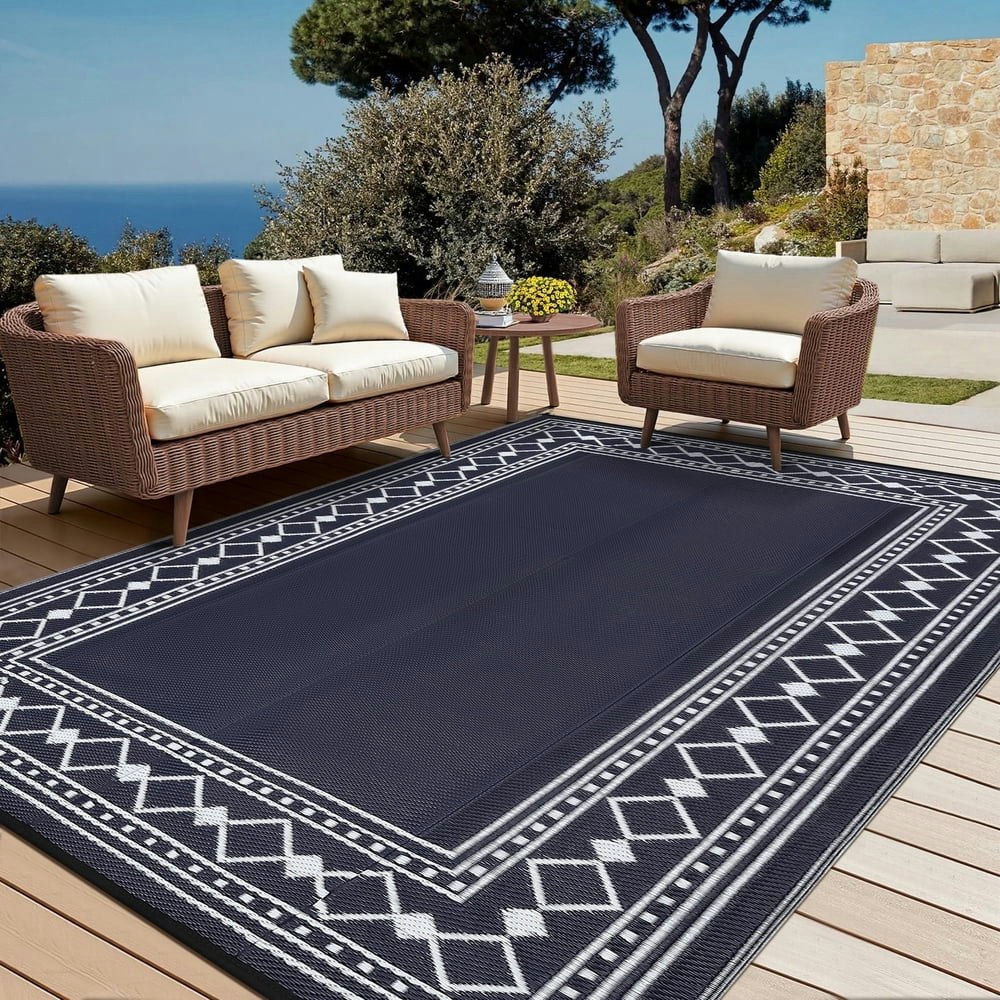 Garvee 8'x10' Outdoor Reversible Geometric Rug: $49.99 Garvee 8'x10' Outdoor Reversible Geometric Rug: $49.99