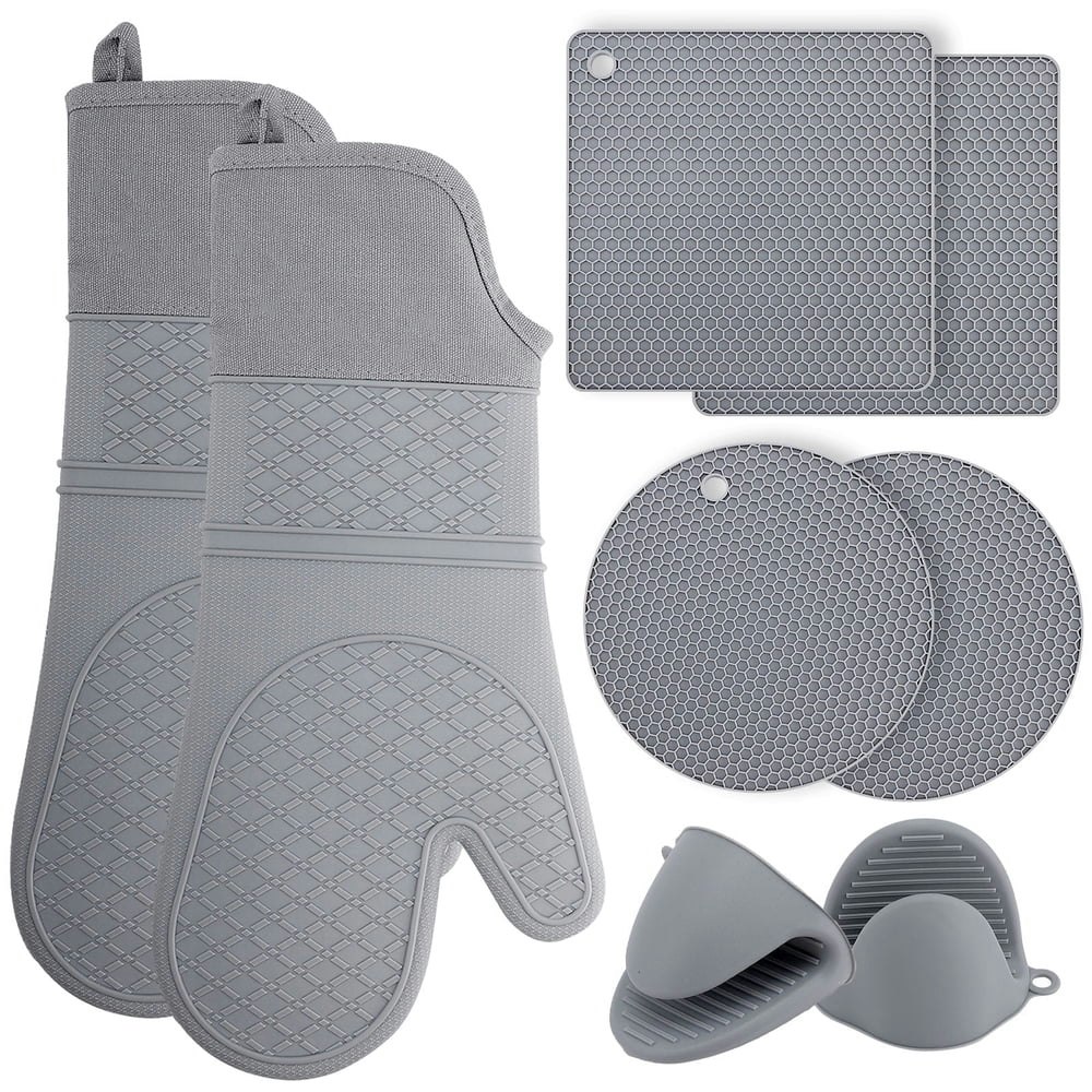 Tinana Silicone Oven Mitts and Pot Holders 8-Piece Set: $16.99 Tinana Silicone Oven Mitts and Pot Holders 8-Piece Set: $16.99