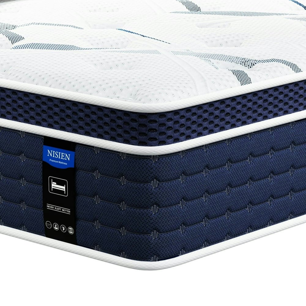 Nisien 12-inch Queen Hybrid Memory Foam Mattress: $169.99