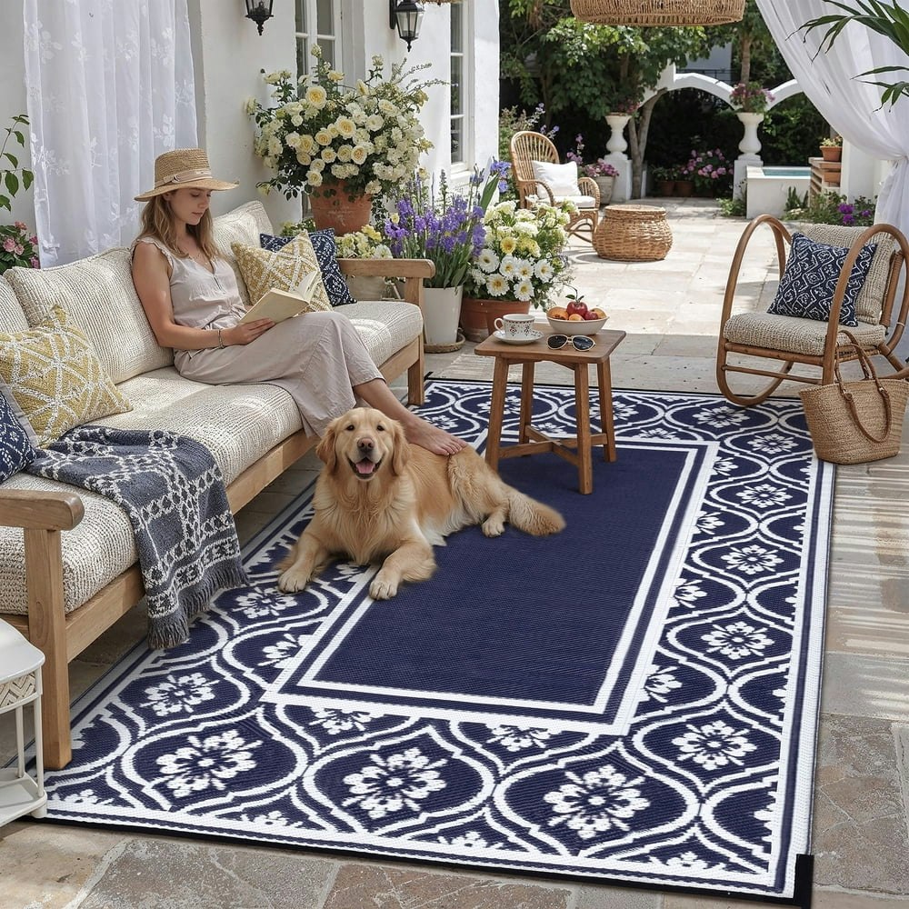 Berthmeer 5'x8' Waterproof Reversible Outdoor Rug: $31.34 Berthmeer 5'x8' Waterproof Reversible Outdoor Rug: $31.34