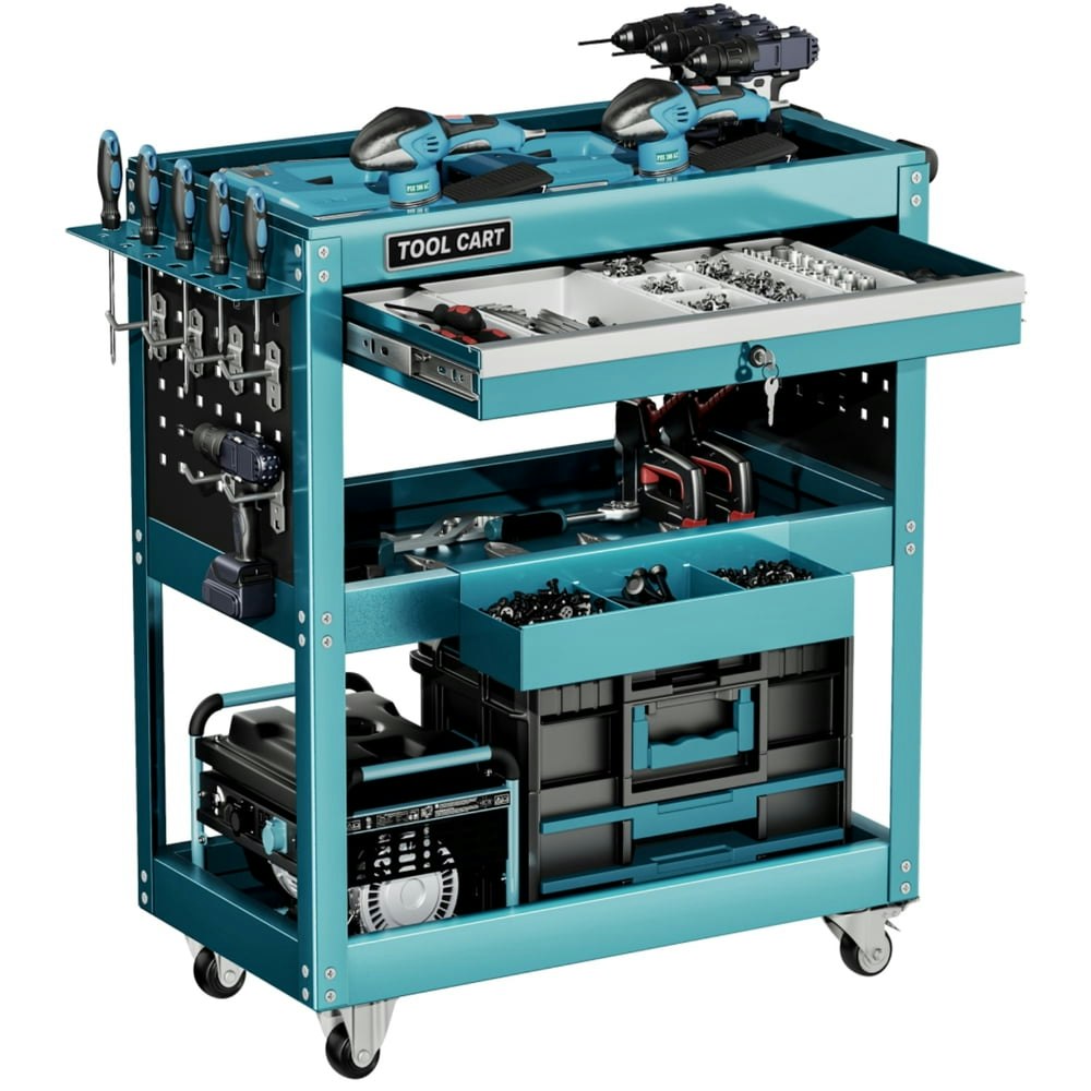Gewna 3-Tier Metal Rolling Tool Cart: $85.99 Gewna 3-Tier Metal Rolling Tool Cart: $85.99