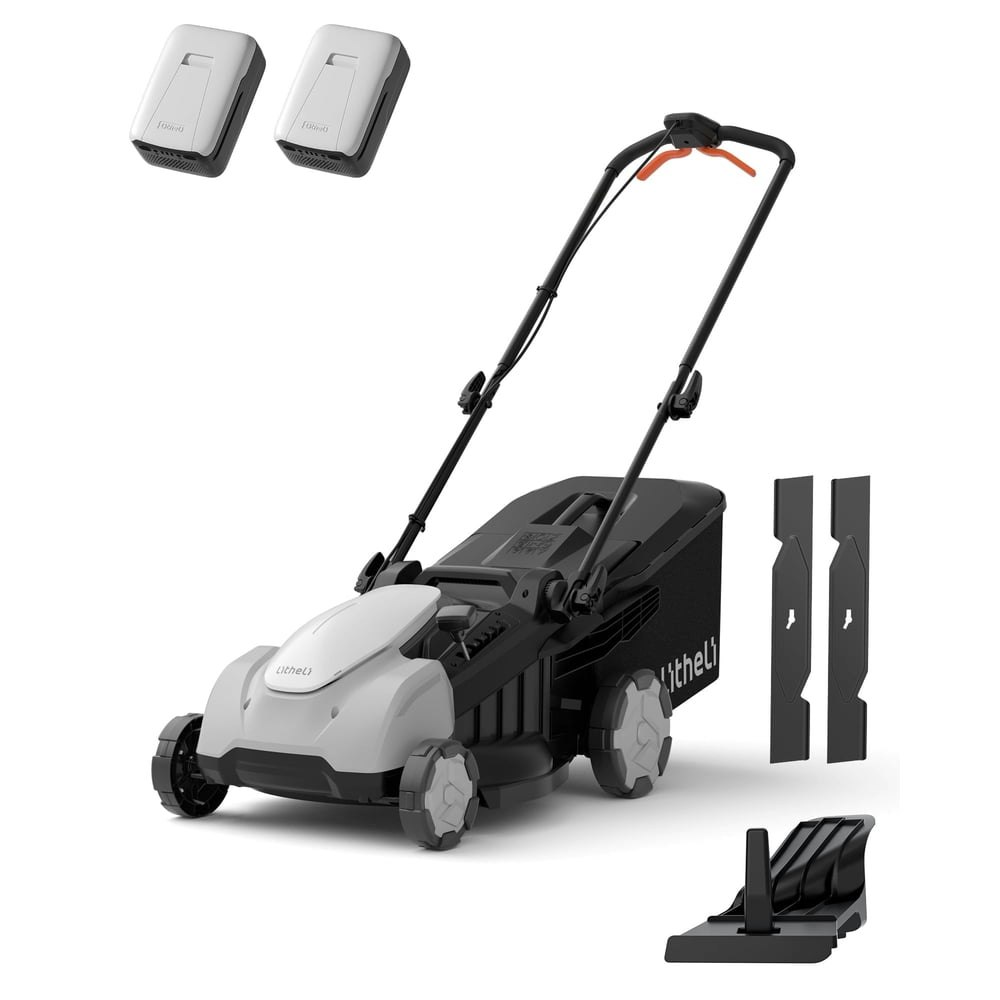 Litheli 40V 17-Inch Self-Propelled Brushless Cordless Electric Lawn Mower with 2 5.0Ah Batteries: $188.88