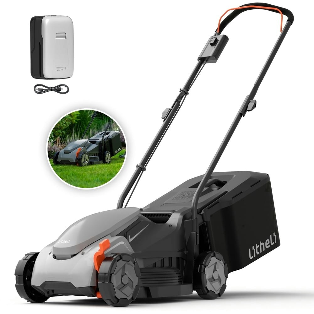 Litheli 20V 14-inch Cordless Electric Lawn Mower: $103.99