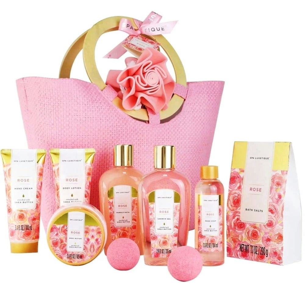 10-Piece Rose Bath and Body Spa Gift Set: $29.99