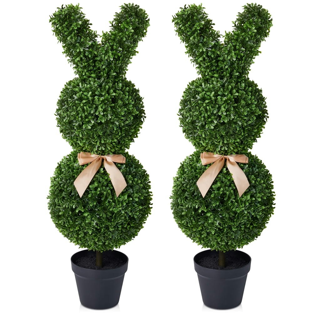 Dr. Planzen 3-Foot Easter Rabbit Artificial Topiary Tree 2-Pack: $69.99
