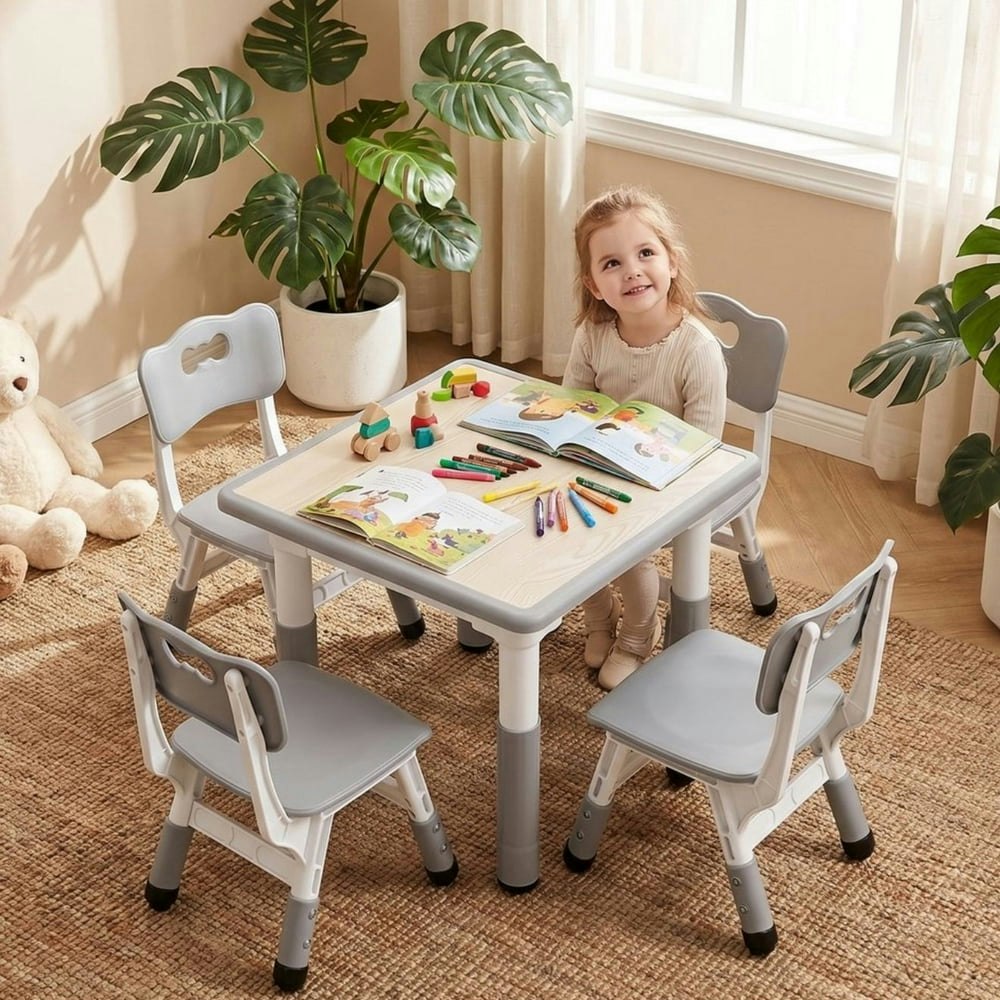 Pirecart Kids Table and 4-Chair Set: $65.99