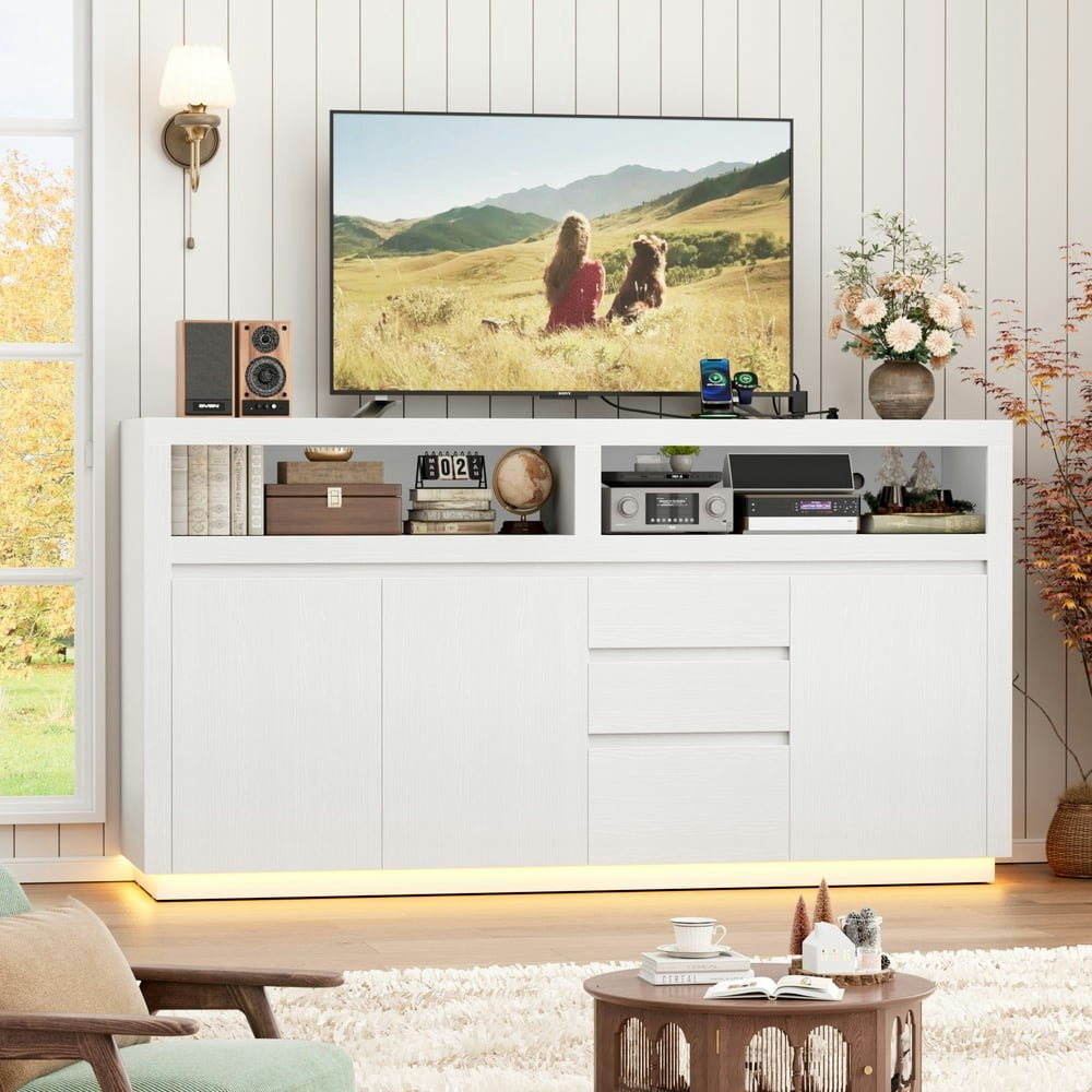 Hiphuta 63-Inch Farmhouse TV Stand: $159.98 Hiphuta 63-Inch Farmhouse TV Stand: $159.98