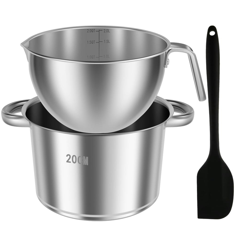 Double Boiler Pot Set with Silicone Spatula: $17.95 Double Boiler Pot Set with Silicone Spatula: $17.95
