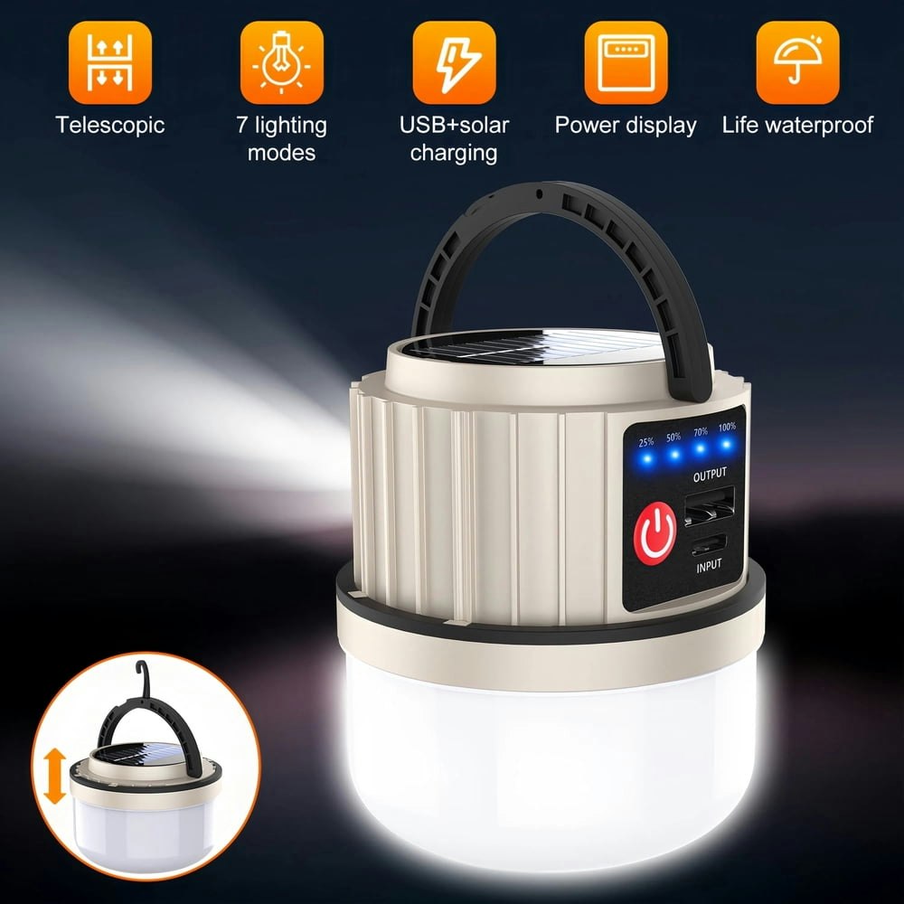 Teblint 7-Mode Solar Rechargeable LED Camping Lantern: $11.99 Teblint 7-Mode Solar Rechargeable LED Camping Lantern: $11.99