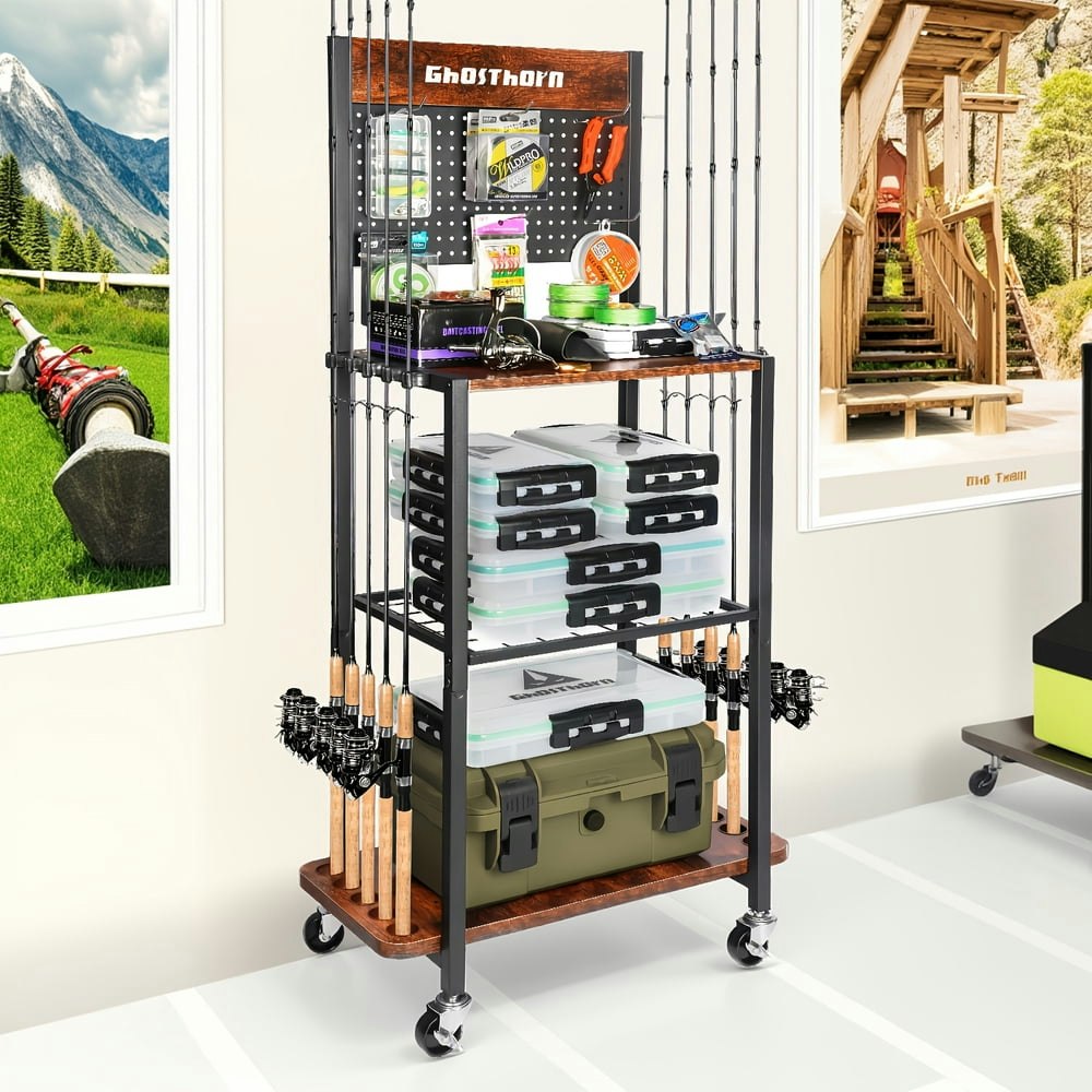 Ghosthorn 12-Rod Fishing Rod Rack: $59.99 Ghosthorn 12-Rod Fishing Rod Rack: $59.99
