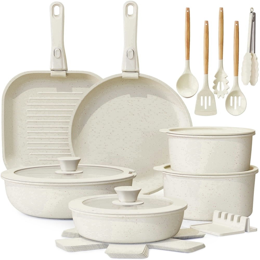 Astercook 22-Piece Nonstick Cookware Set: $33