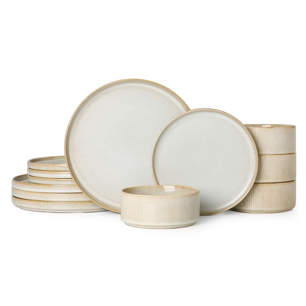 Alofmo 12-Piece Stoneware Dinnerware Set: $48.72