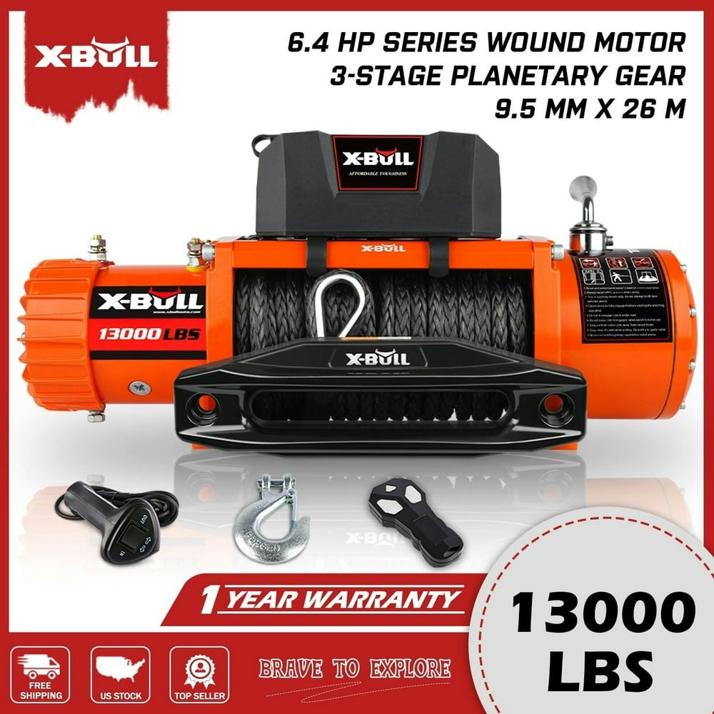 X-Bull 13,000-lb. 12V Electric Winch with Synthetic Rope: $319.99 X-Bull 13,000-lb. 12V Electric Winch with Synthetic Rope: $319.99