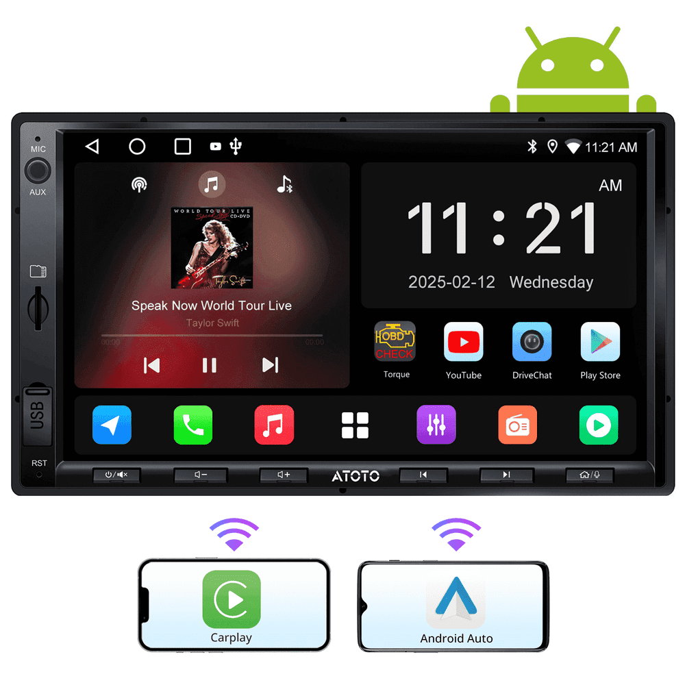 Atoto A5 7-Inch Double Din Wireless Apple CarPlay and Android Auto Car Stereo: $139.90 Atoto A5 7-Inch Double Din Wireless Apple CarPlay and Android Auto Car Stereo: $139.90