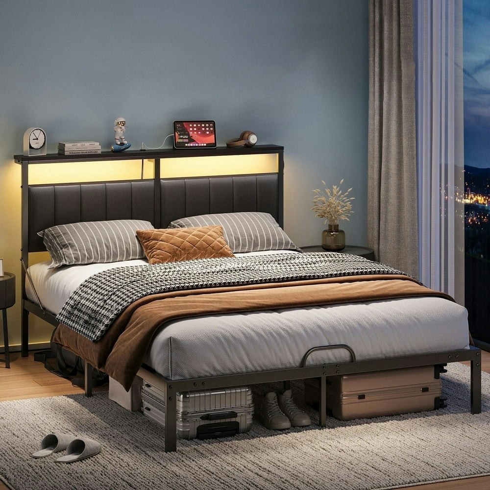 Bestier Full Bed Frame with Upholstered Headboard: $98.99 Bestier Full Bed Frame with Upholstered Headboard: $98.99