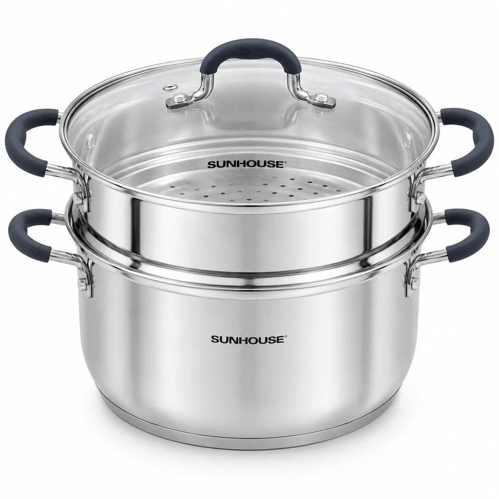 Sunhouse 3.1-Quart 2-Tier Stainless Steel Steamer Pot: $32.99 Sunhouse 3.1-Quart 2-Tier Stainless Steel Steamer Pot: $32.99