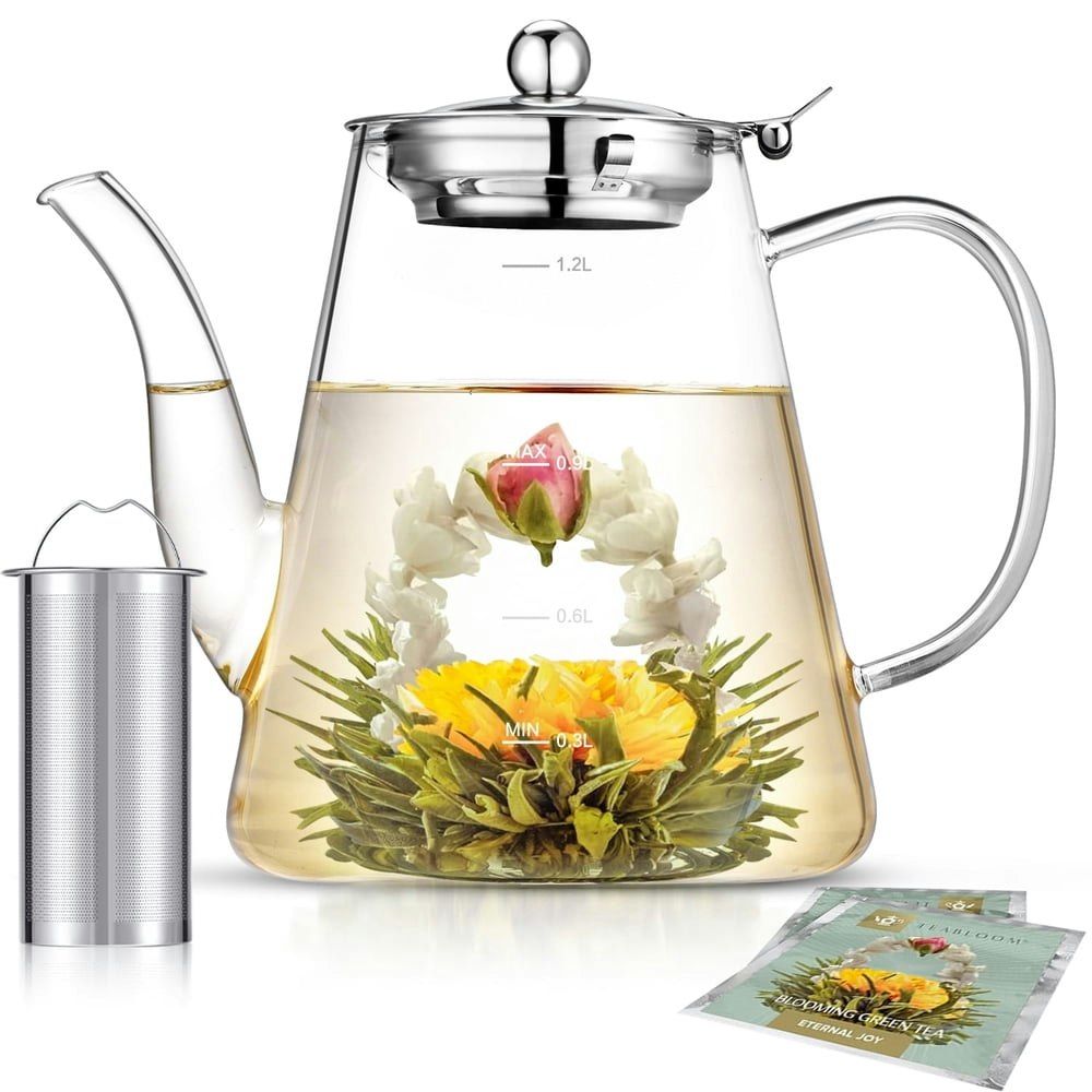 40-oz Glass Blooming and Loose Leaf Teapot: $20.98 40-oz Glass Blooming and Loose Leaf Teapot: $20.98