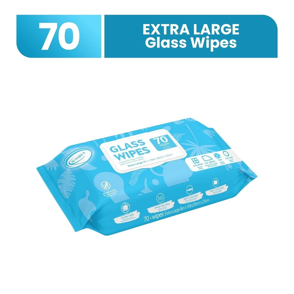 Air Jungles Glass and Window Cleaner Wipes 70-Count: $12.99 Air Jungles Glass and Window Cleaner Wipes 70-Count: $12.99