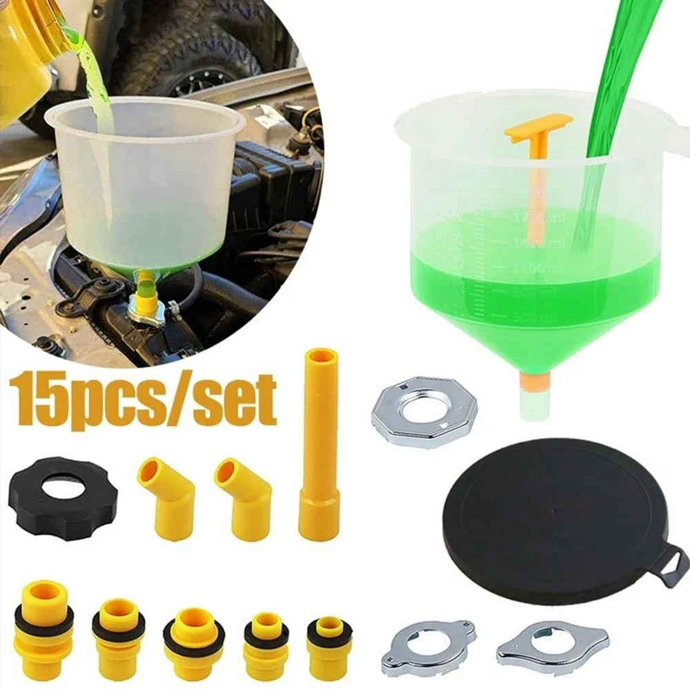 No Spill Coolant Funnel 15-Piece Kit: $17.56 No Spill Coolant Funnel 15-Piece Kit: $17.56