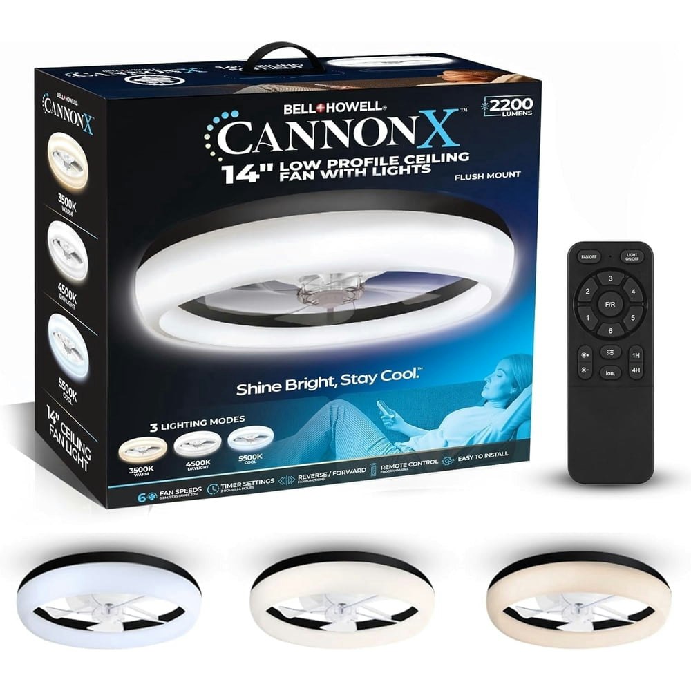 CannonX 14-Inch Low Profile LED Fandelier Ceiling Fan: $79.89 CannonX 14-Inch Low Profile LED Fandelier Ceiling Fan: $79.89