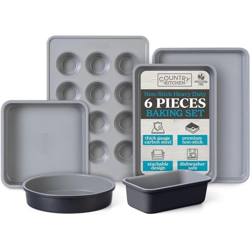 Country Kitchen 6-Piece Heavy Duty Baking Pan Set: $44.99 Country Kitchen 6-Piece Heavy Duty Baking Pan Set: $44.99