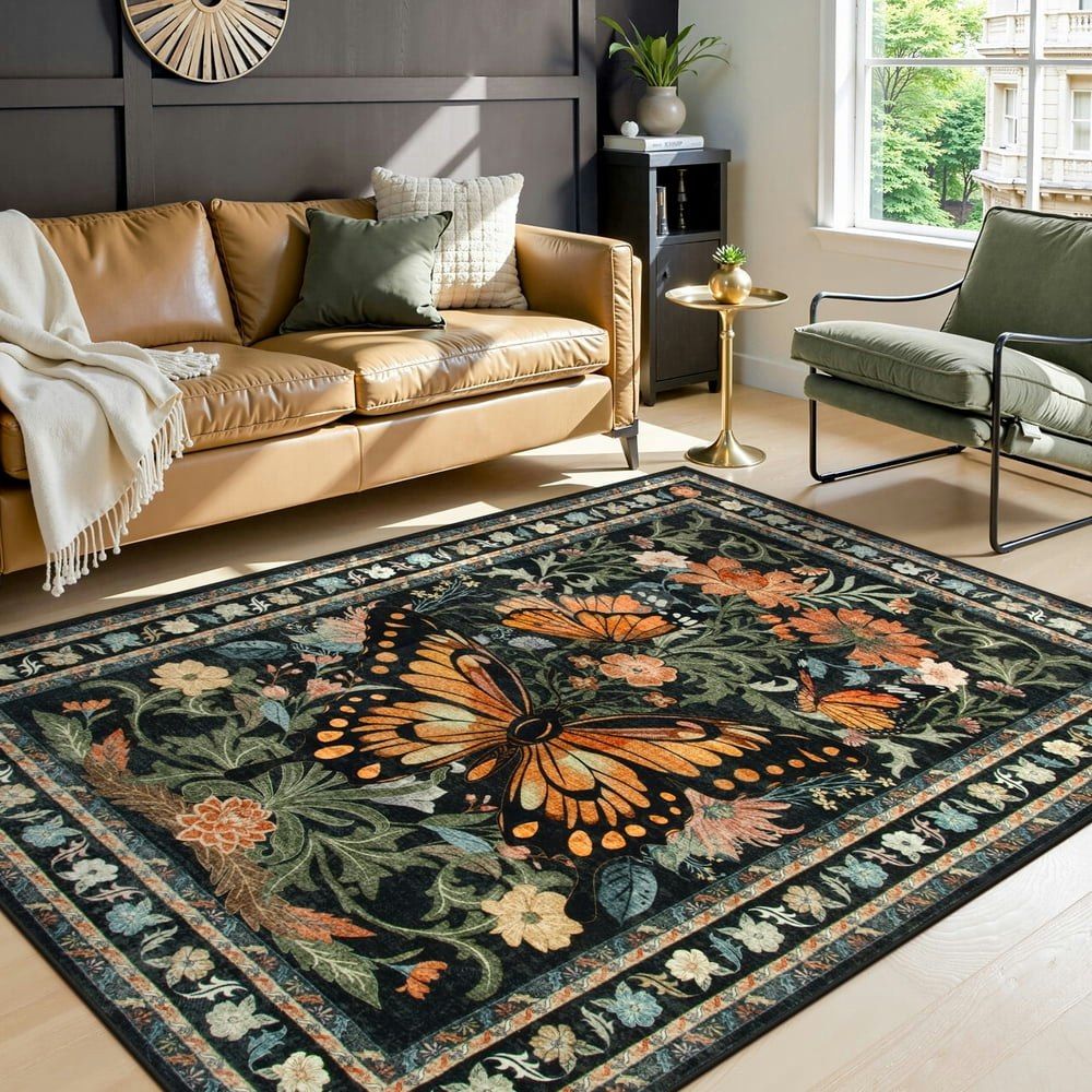 Lahome 5'x7' Butterfly Area Rug: $39.99 Lahome 5'x7' Butterfly Area Rug: $39.99