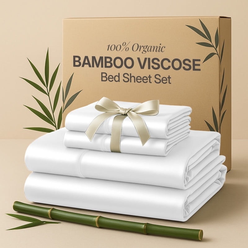 Lux Decor 100% Organic Bamboo Queen Sheet Set 4-Piece: $59.71 Lux Decor 100% Organic Bamboo Queen Sheet Set 4-Piece: $59.71