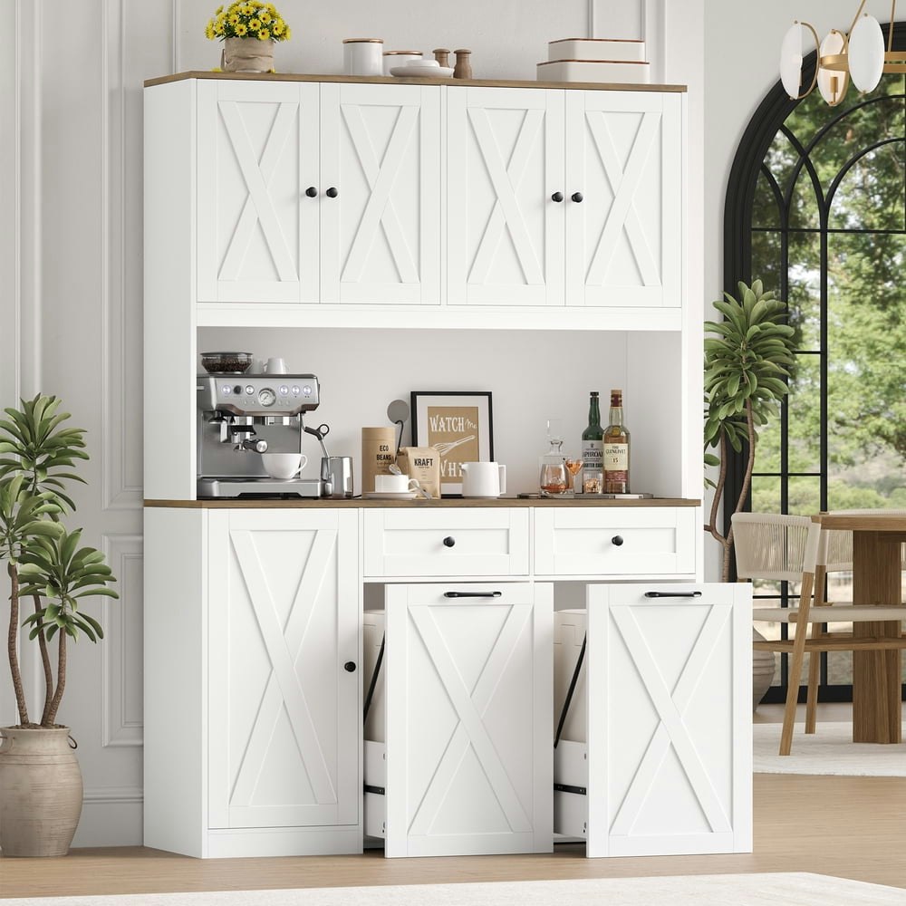 Homfa Kitchen Trash Can Cabinet with Storage: $227.99 Homfa Kitchen Trash Can Cabinet with Storage: $227.99