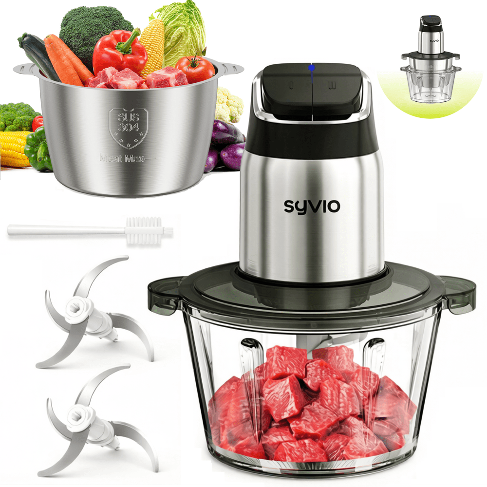 Syvio 2-Speed Food Processor with Dual 8-Cup Bowls: $29.99 Syvio 2-Speed Food Processor with Dual 8-Cup Bowls: $29.99