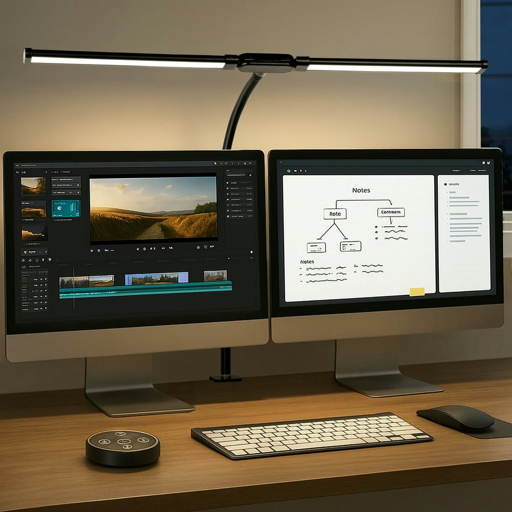 Coliware Double Head LED Desk Lamp with Clamp: $25.64 Coliware Double Head LED Desk Lamp with Clamp: $25.64