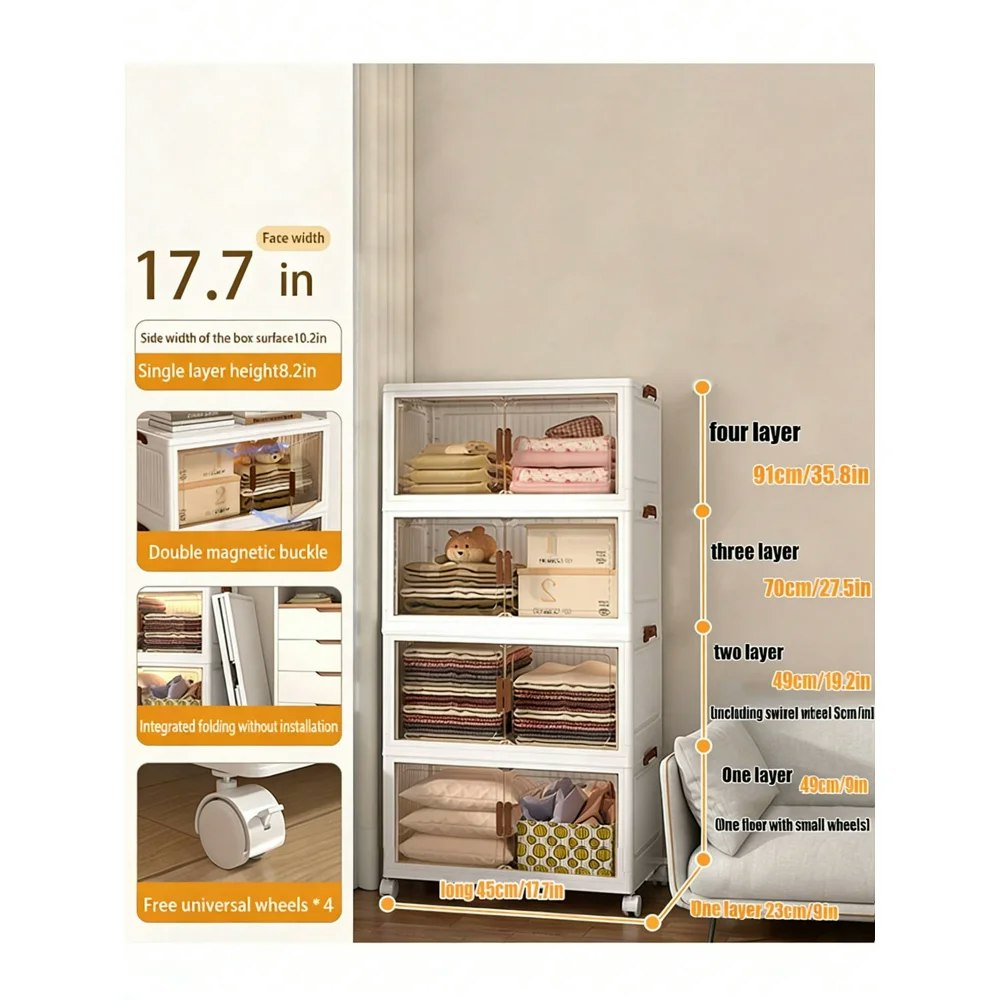Irinna Foldable Storage Bins with Lids, Doors, and Wheels: $69.99 Irinna Foldable Storage Bins with Lids, Doors, and Wheels: $69.99