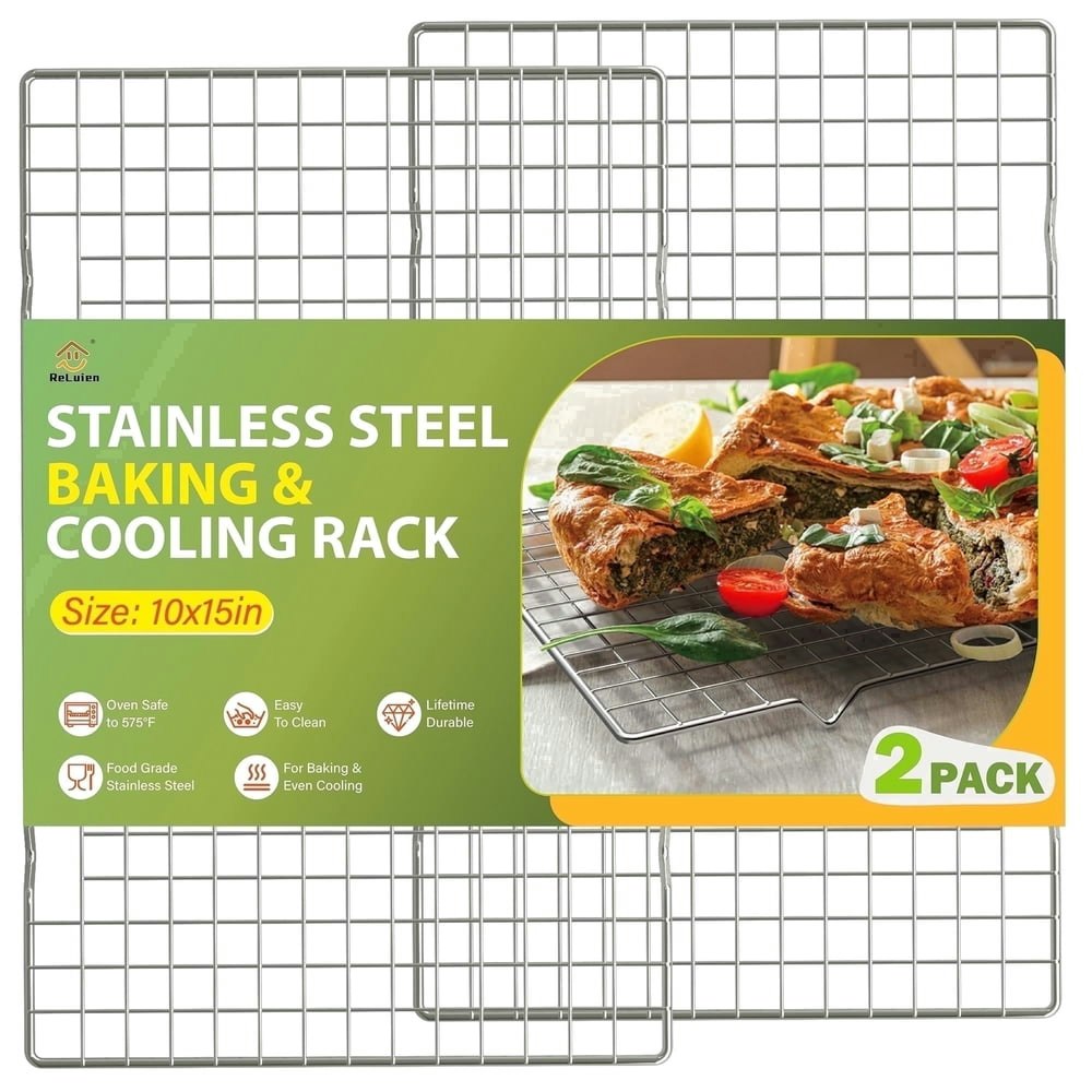 15" x 10" Stainless Steel Cooling Rack 2-Pack: $15.99 15" x 10" Stainless Steel Cooling Rack 2-Pack: $15.99