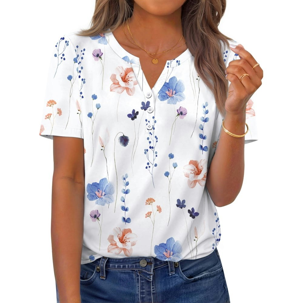 Fantaslook Women's V-Neck Short Sleeve Blouse: $12.99