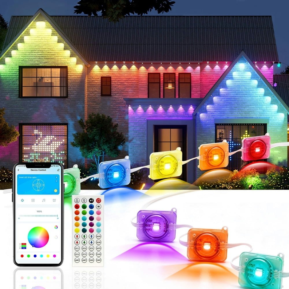 Daybetter 300-Foot RGB LED Outdoor Eaves String Lights 3-Pack: $98.99