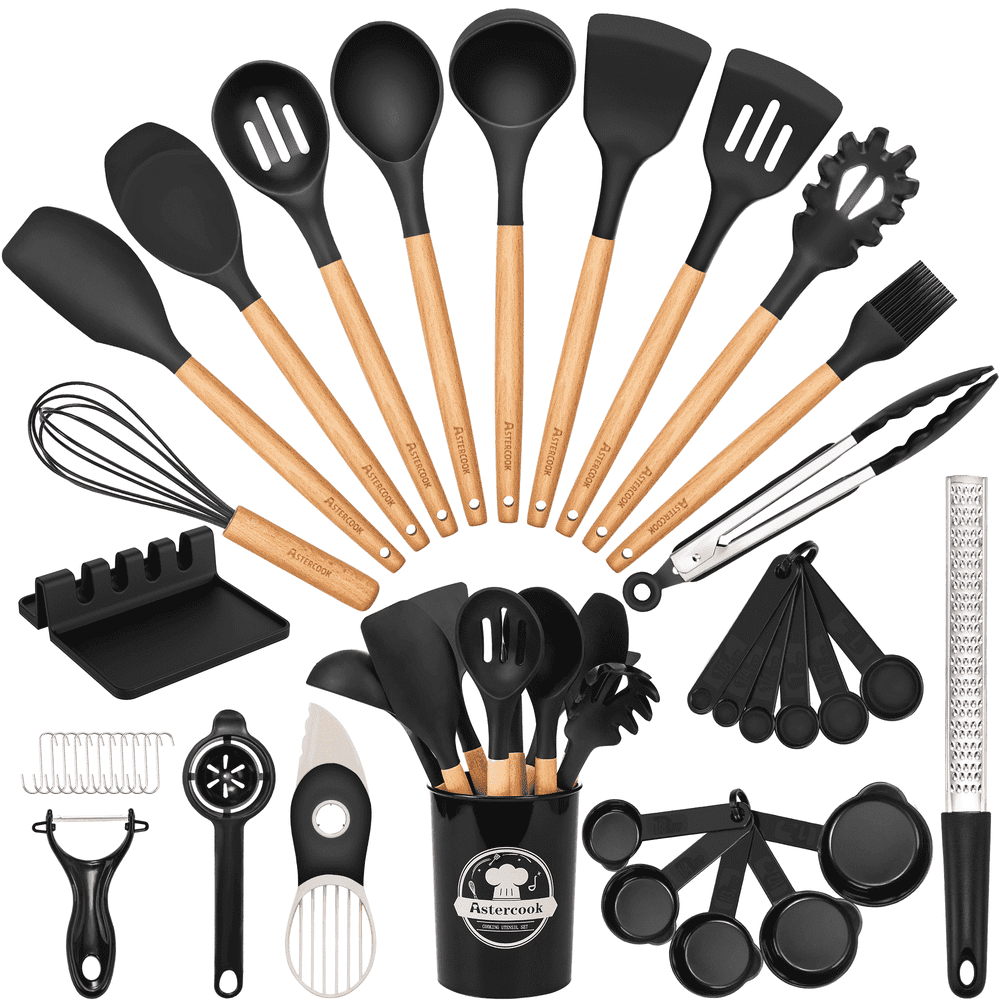Astercook Silicone Kitchen Utensil Set 38-Piece: $17.99 Astercook Silicone Kitchen Utensil Set 38-Piece: $17.99