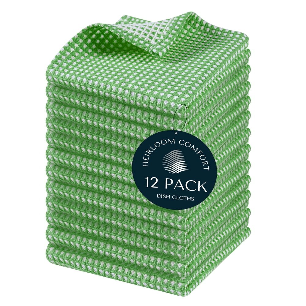 Heirloom Comfort 12x12-Inch Waffle Weave Dish Cloth 12-Pack: $17.99