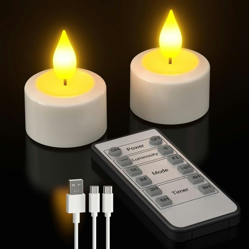PChero Rechargeable LED Tea Lights 2-Pack: $11.99