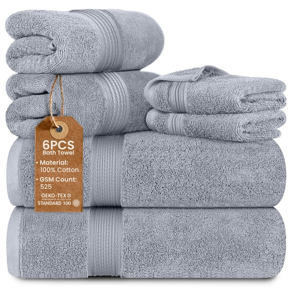 Lux Decor 6-Piece Cotton Bath Towel Set: $22.49